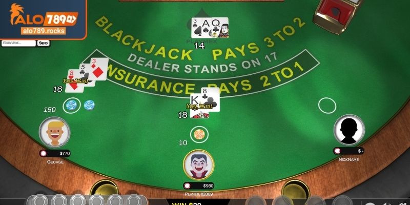 Chiến thuật nhân đôi Blackjack ALO789