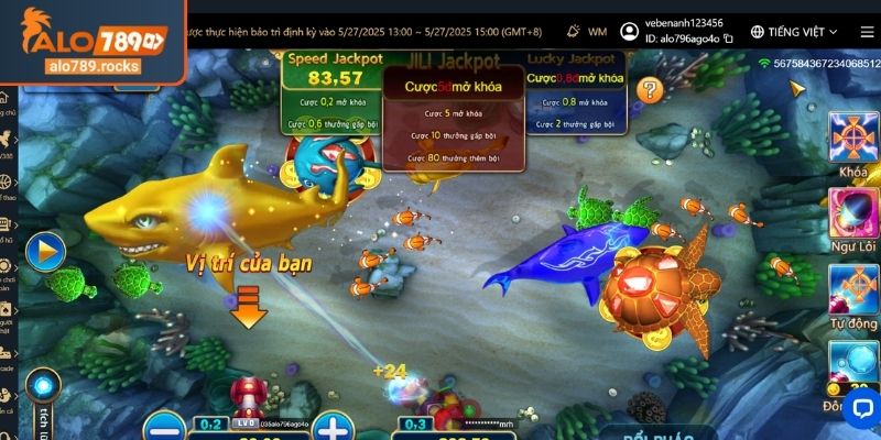 Jackpot Fishing ALO789 lũy tiến thử thách lòng kiên nhẫn