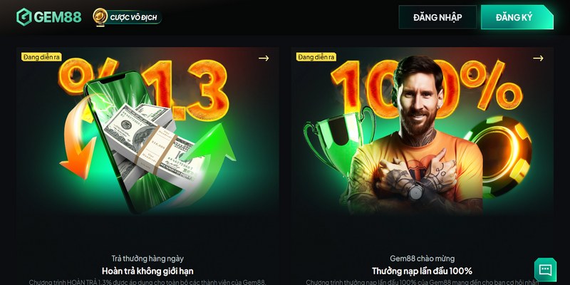 Cập nhật các khuyến mãi Gem88 không nên bỏ lỡ